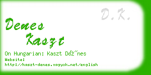 denes kaszt business card